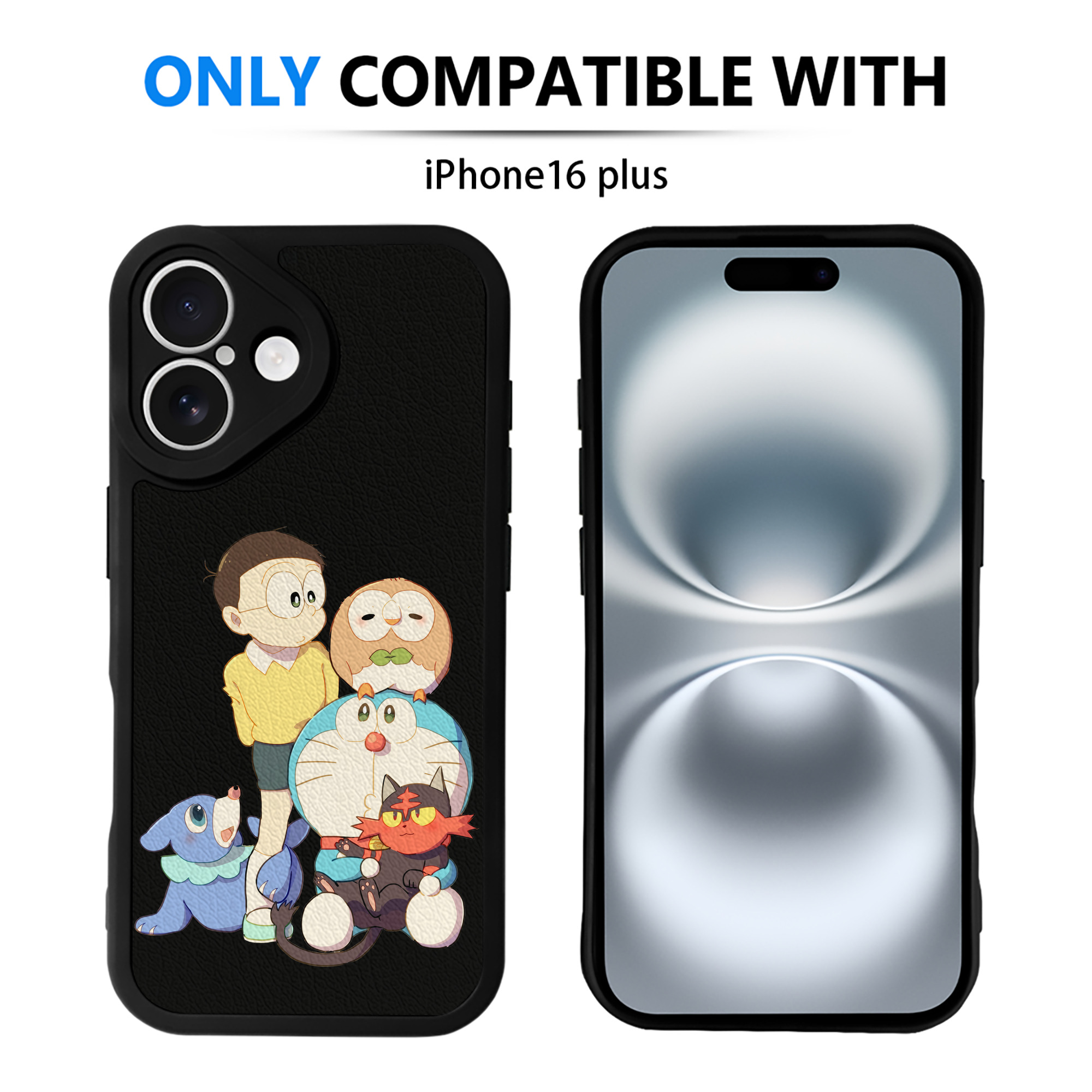 （画像用） ドラえもん Doraemon 【iPhone 16シリーズ対応】シリコンスマホケース（レザー調） 材質：シリコン